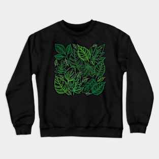 Green Leafy Pattern Crewneck Sweatshirt